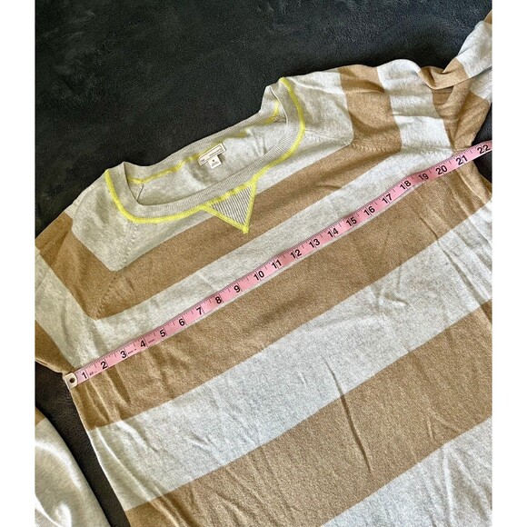 Gap Sweater Womens Brown Gray Striped Long Sleeve Pullover Size M Lightly Worn - Picture 5 of 6